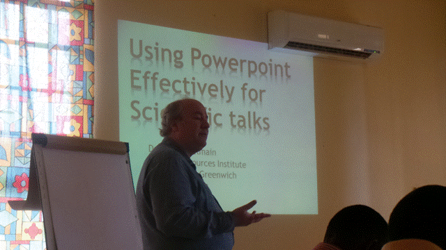 Dr Belmain presents on how to give scientific talks